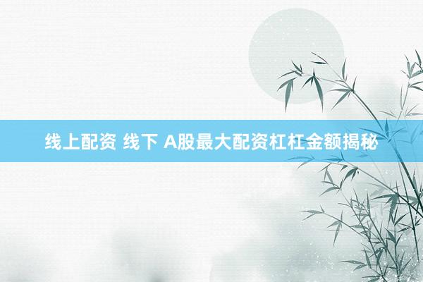 线上配资 线下 A股最大配资杠杠金额揭秘