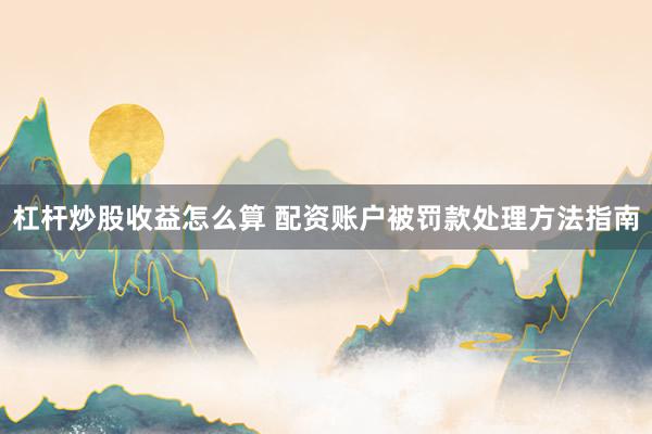 杠杆炒股收益怎么算 配资账户被罚款处理方法指南